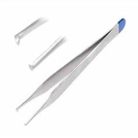 Forceps dressing delicate Adson 1 x 2 teeth smooth 12 cm w/c