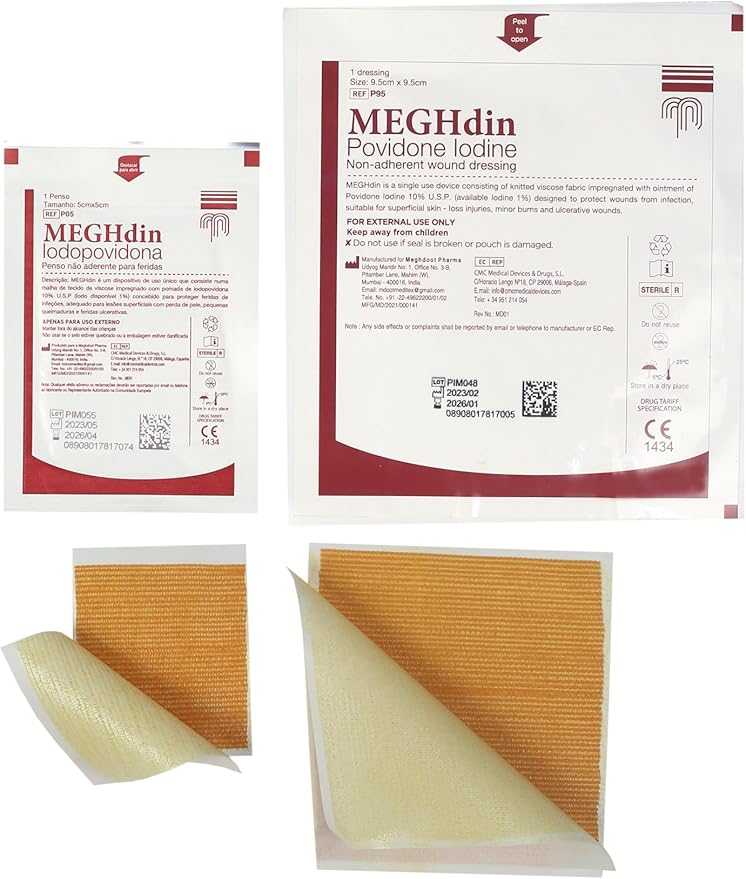 MEGHdin Povidone Iodine 5cm x 5cm box of 25 pcs
