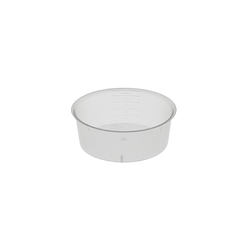 Gallipot PP 120 ml Ø 84 mm height 30 mm transp. w. grad *S