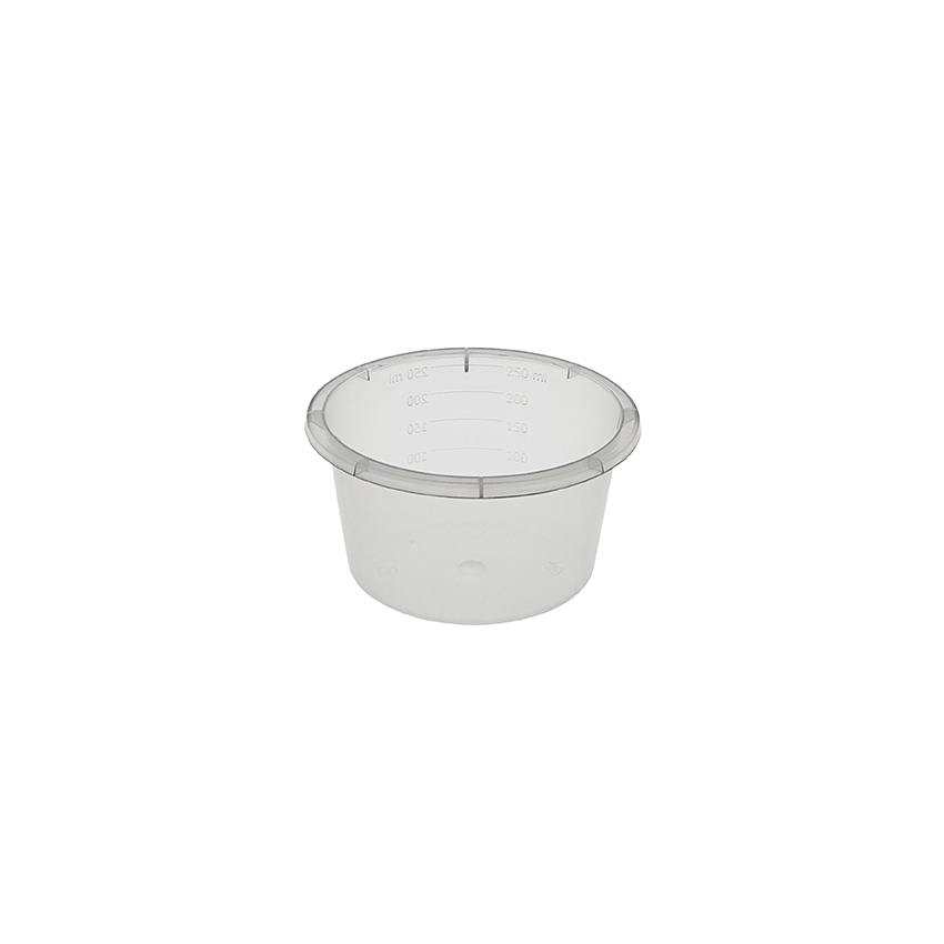 Bowl PP 250 ml Ø 101 mm height 54 mm transp. w. grad DBL *S