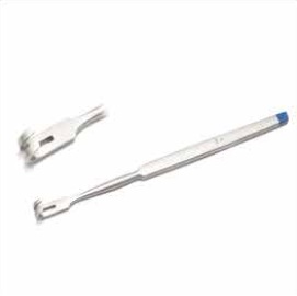 Retractor small curve blunt tip 2 prongs 4.5 x 4.2 mm, 16.5cm