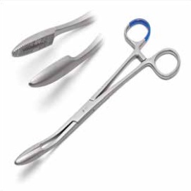 Forceps sponge Gross SERR tip, CVD jaw. w/ ratchet 20 cm