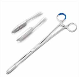 Forceps sponge Maier SERR tip, STR jaw. w/ ratchet 25 cm