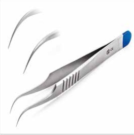 Forceps micro JFC-7 12 cm flat handle 9 mm, wide str. Blue