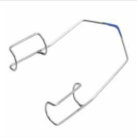 Retractor eye Barraquer 4.5 cm w/ straight edges blue