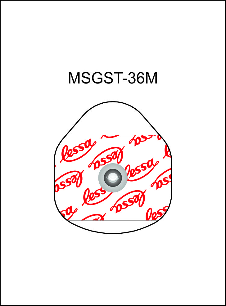 ECG monitoring foam electrodes, press stud connection with adhesive conductor solid gel, Size 32 x36mm