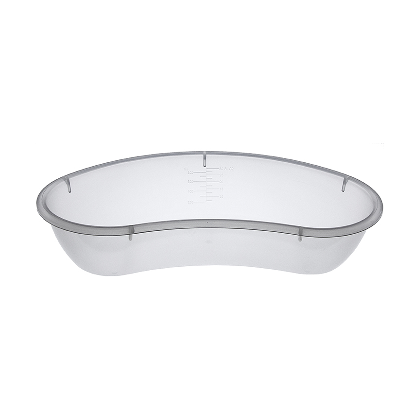 Kidney bowl PP 1000 ml 264x150x56mm transp. w. grad. 800ml*S