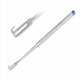 Retractor Mannerfelt. sharp tip 2 prongs 5 x 4 mm, 15.5 cm